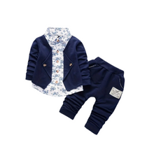 Load image into Gallery viewer, Navy Blue Toddler Boy Fall Set